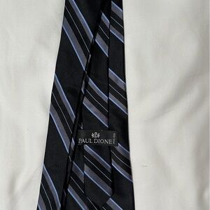 Paul Dione black and blue stripe men’s tie
